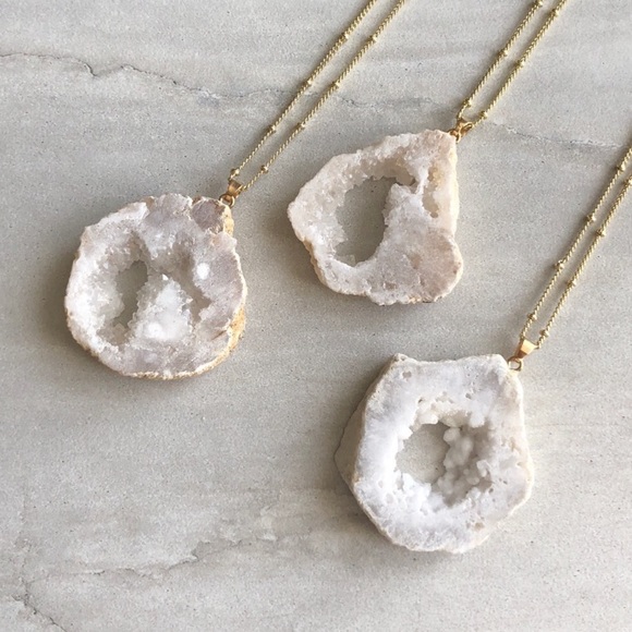 Estrella & Luna Jewelry - Geode Slice 14k Gold Boho Necklace